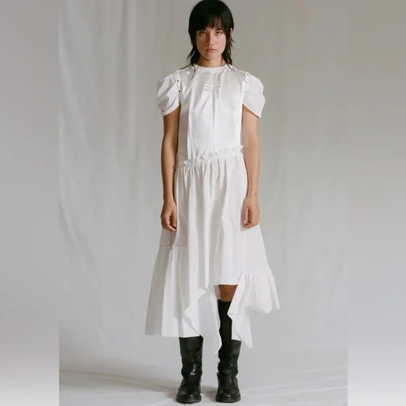 COMMISSION Canyon Mixed Media Dress in White sz 6 995$